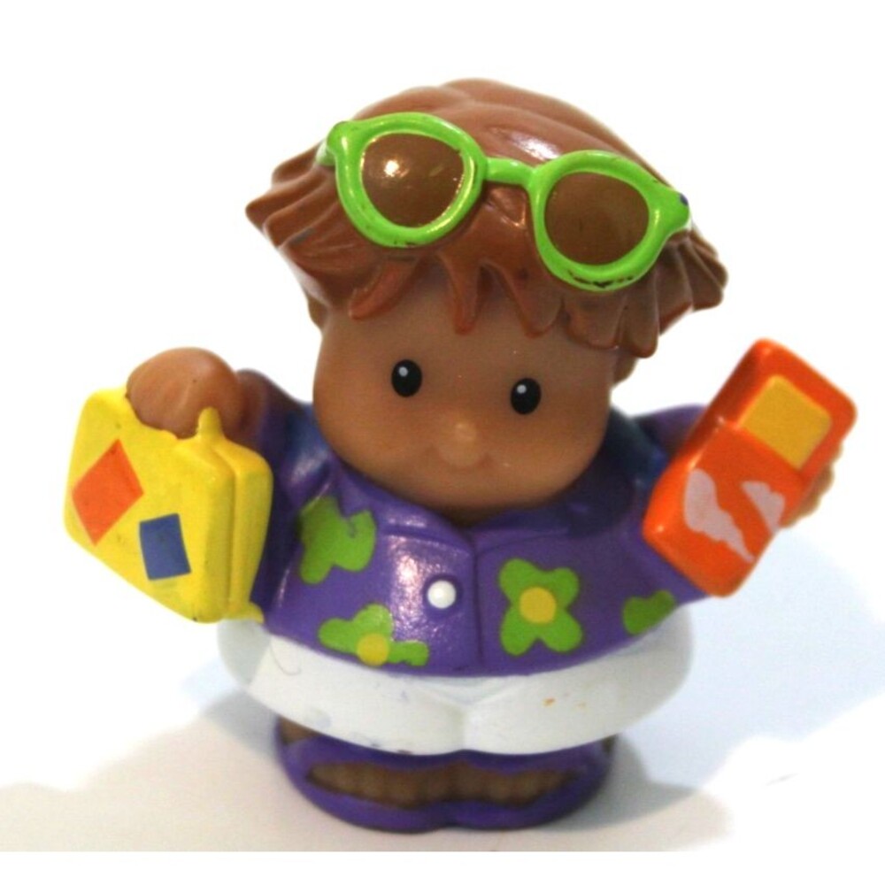 Fisher Price Little People Travel Dad Figure Suitcase Cell Phone Vacation Playse